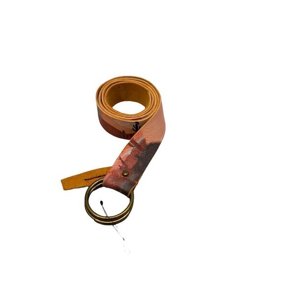 Free People Collection Story Teller Printed Leather Double Ring Wrap Belt - Picture 3 of 8